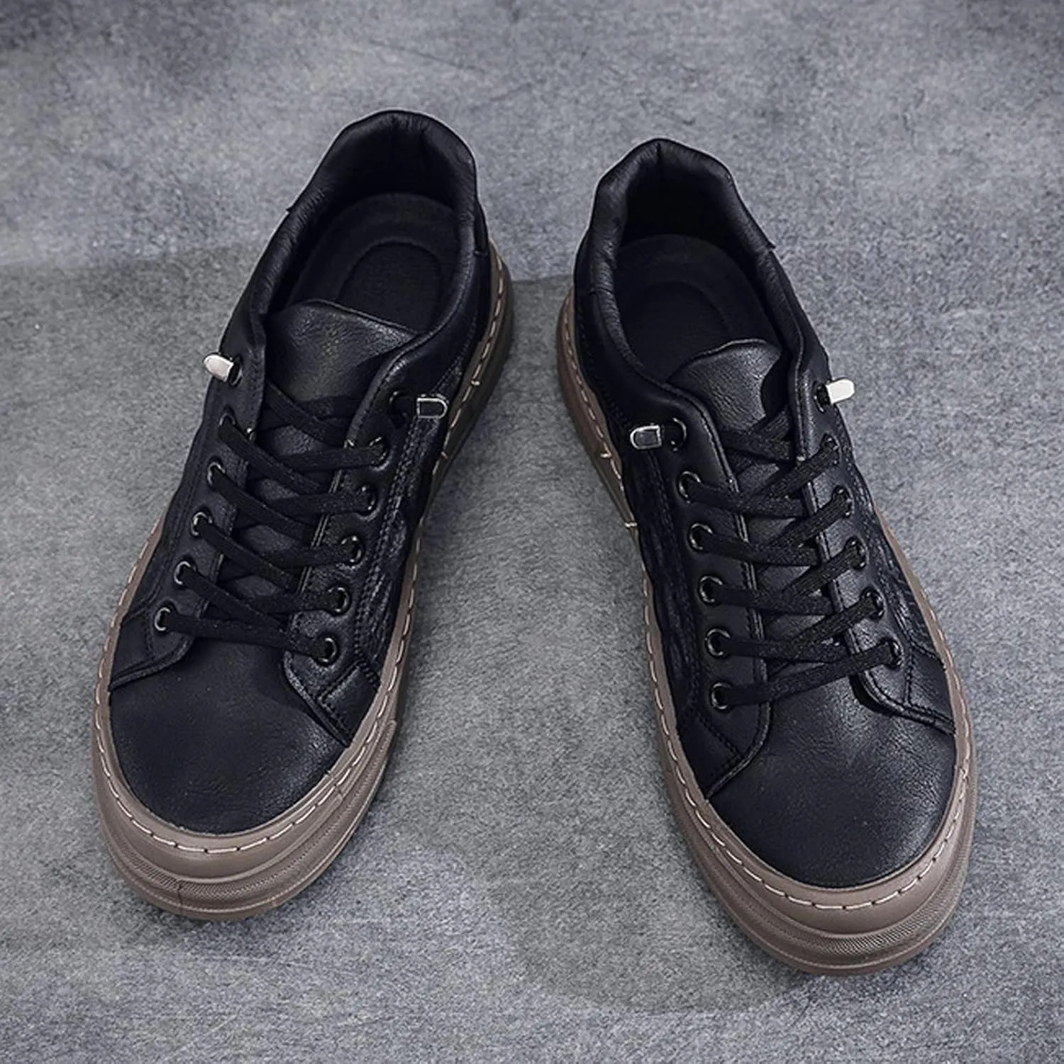 Men's Lace-Up Height Increasing Crocodile Sneakers Fashion Formal Leather Shoes,Thick Sole Comfortable Breathable Non-Slip Business Oxford Walking Shoes