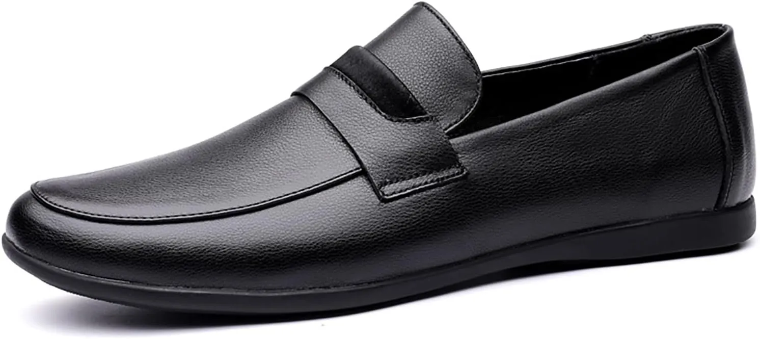 Men's Leather Dress Loafers Slip On Casual Shoes Lightweight Soft Penny Loafers Classic Moccasins Driving Shoes