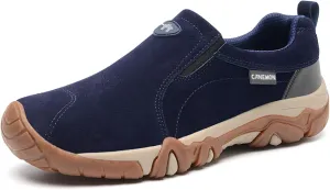 Men's Leather Slip-On Orthopedic Loafers Casual Non-Slip Platform Outdoor Walking Sneakers with Arch Support Lightweight Breathable Driving Boat Shoes