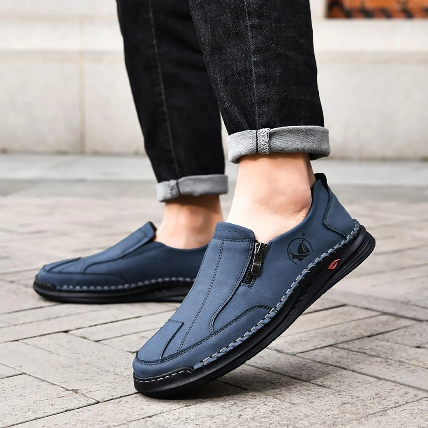 Mens Loafers Casual Slip on Shoes Business Lightweight Refreshing Classic Slippers Walking Outdoor