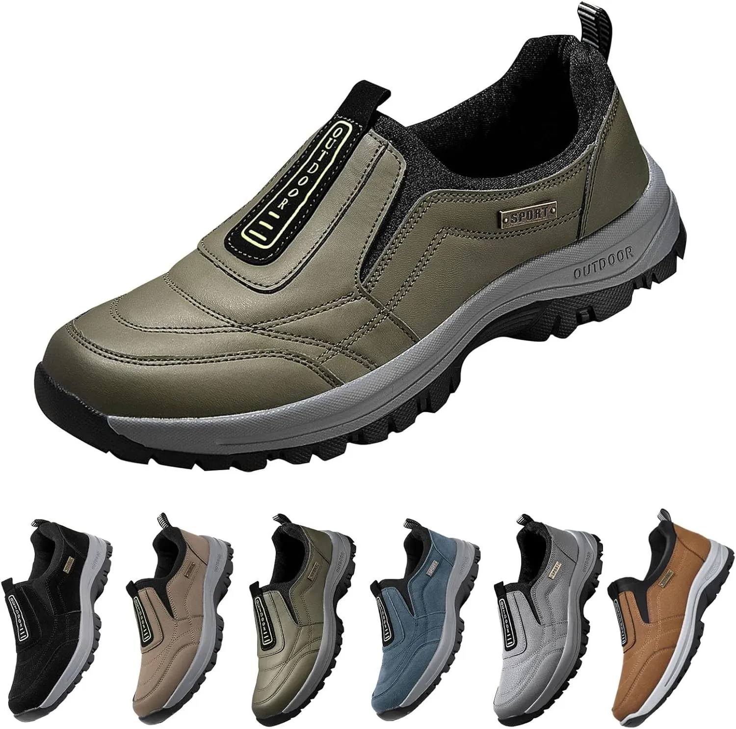 Mens Orthopedic Walking Shoes Outdoor Casual Arch Support Comfortable Waterproof Hiking Shoes for Men Breathable Fashion Sneakers for Outdoor Running