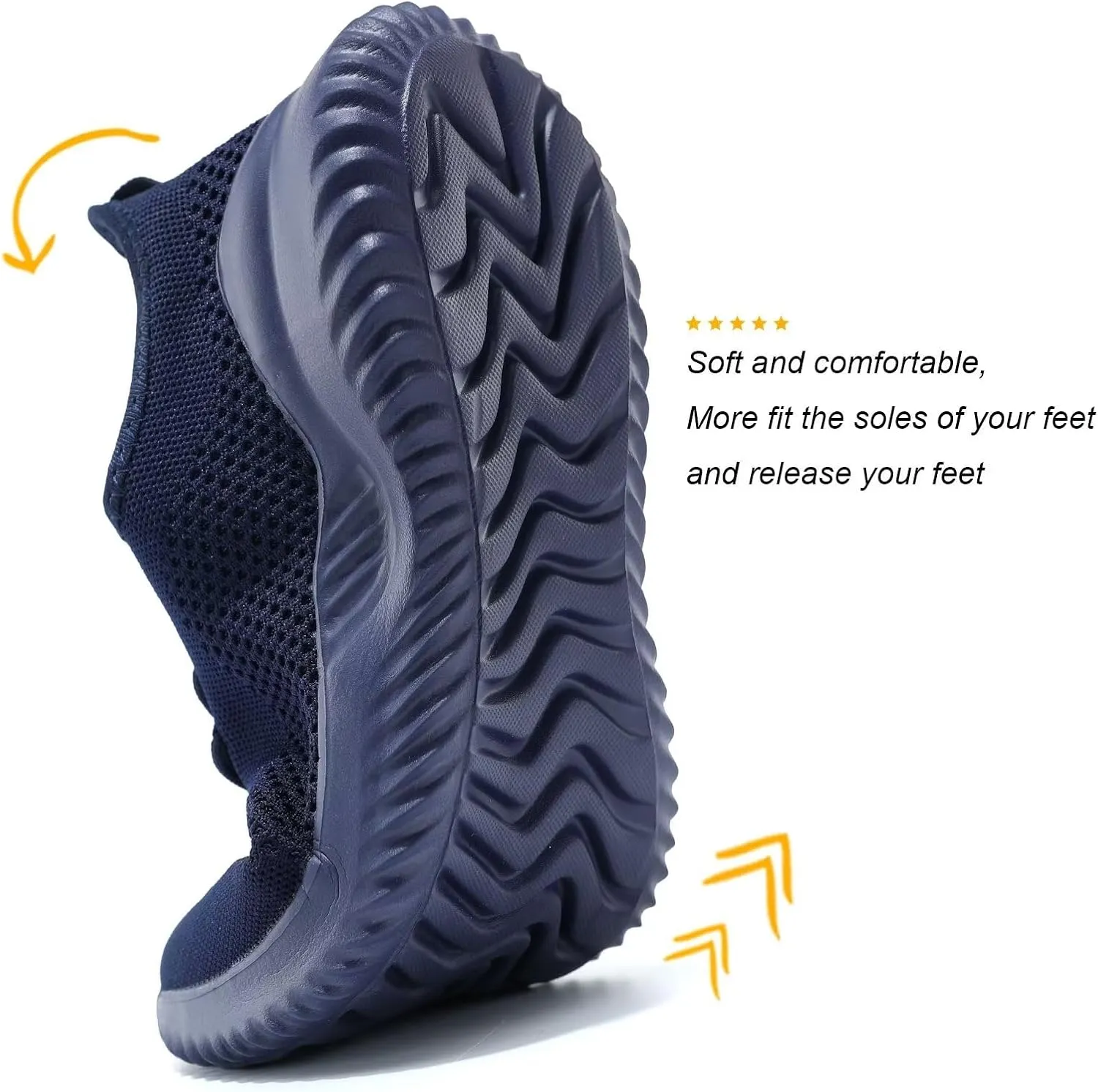 Mens Running Shoes Slip on Walking Tennis Sneakers Fashion Breathable Mesh Soft Sole Casual Athletic Lightweight