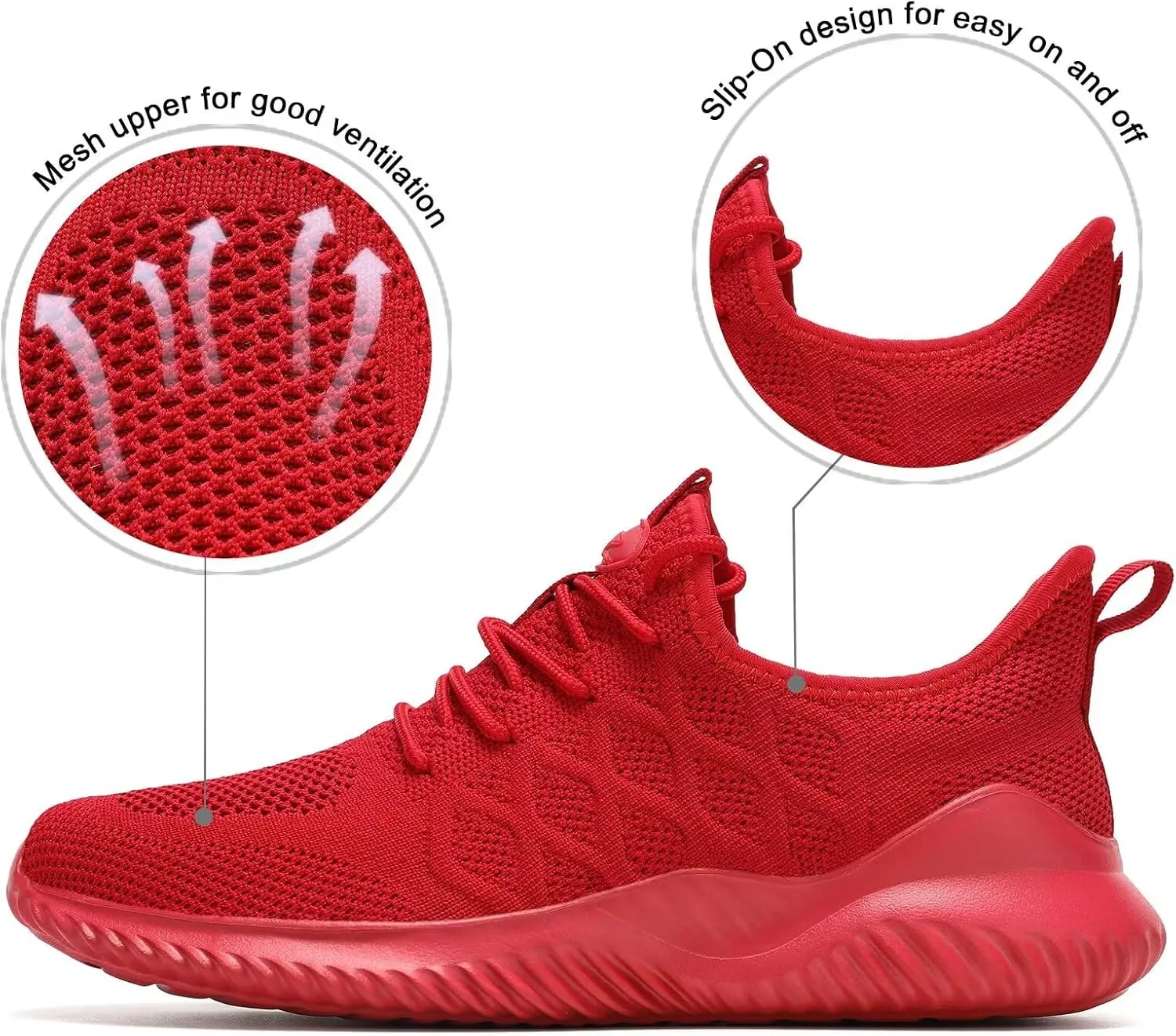 Mens Running Shoes Slip-on Walking Tennis Sneakers Mesh Lightweight Breathable Casual Soft Sole Work Shoes