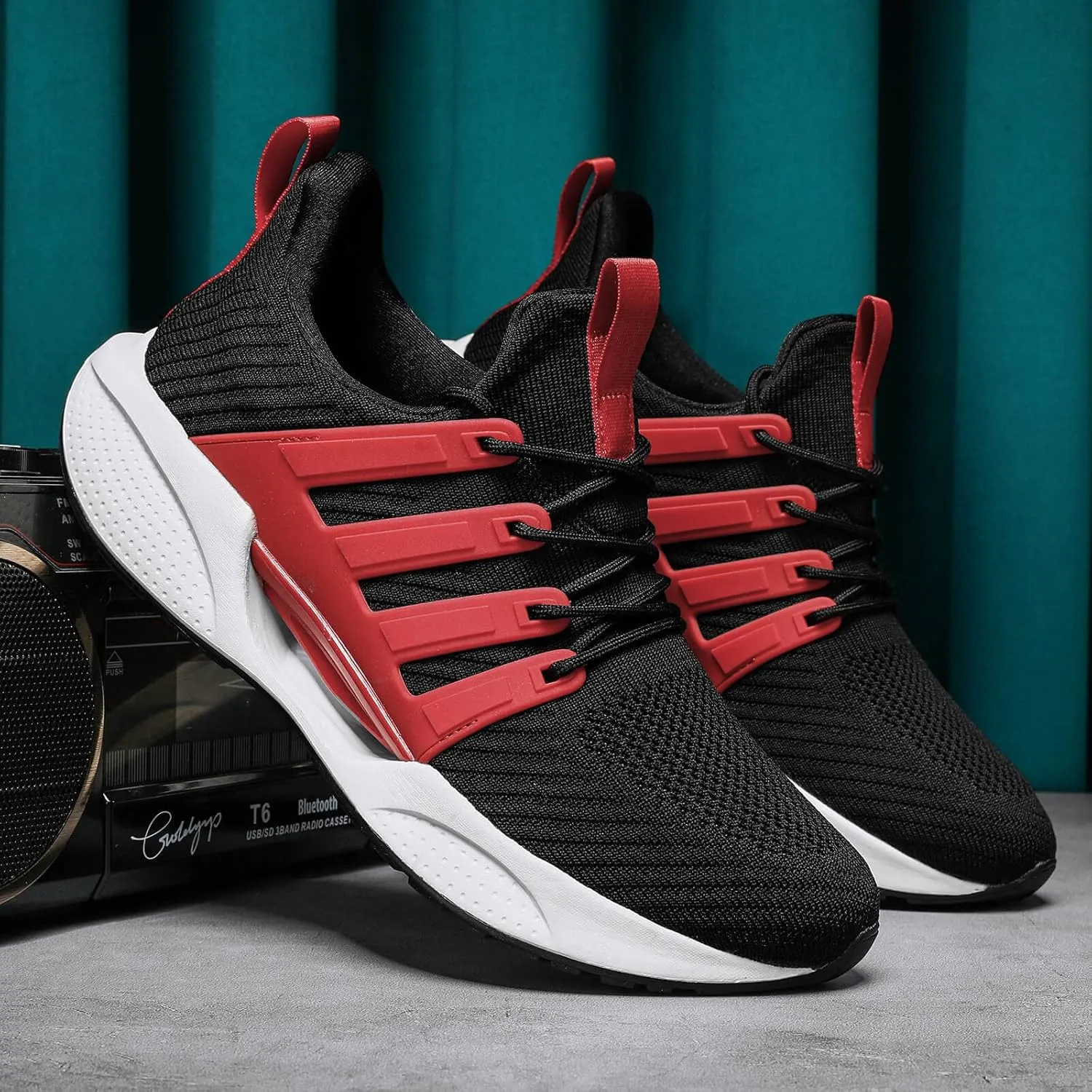 Mens Shoes Comfortable Shock Absorbing Light Non Slip Sneakers for Running Walking Road Sport Fashion Casual Breathable Soft