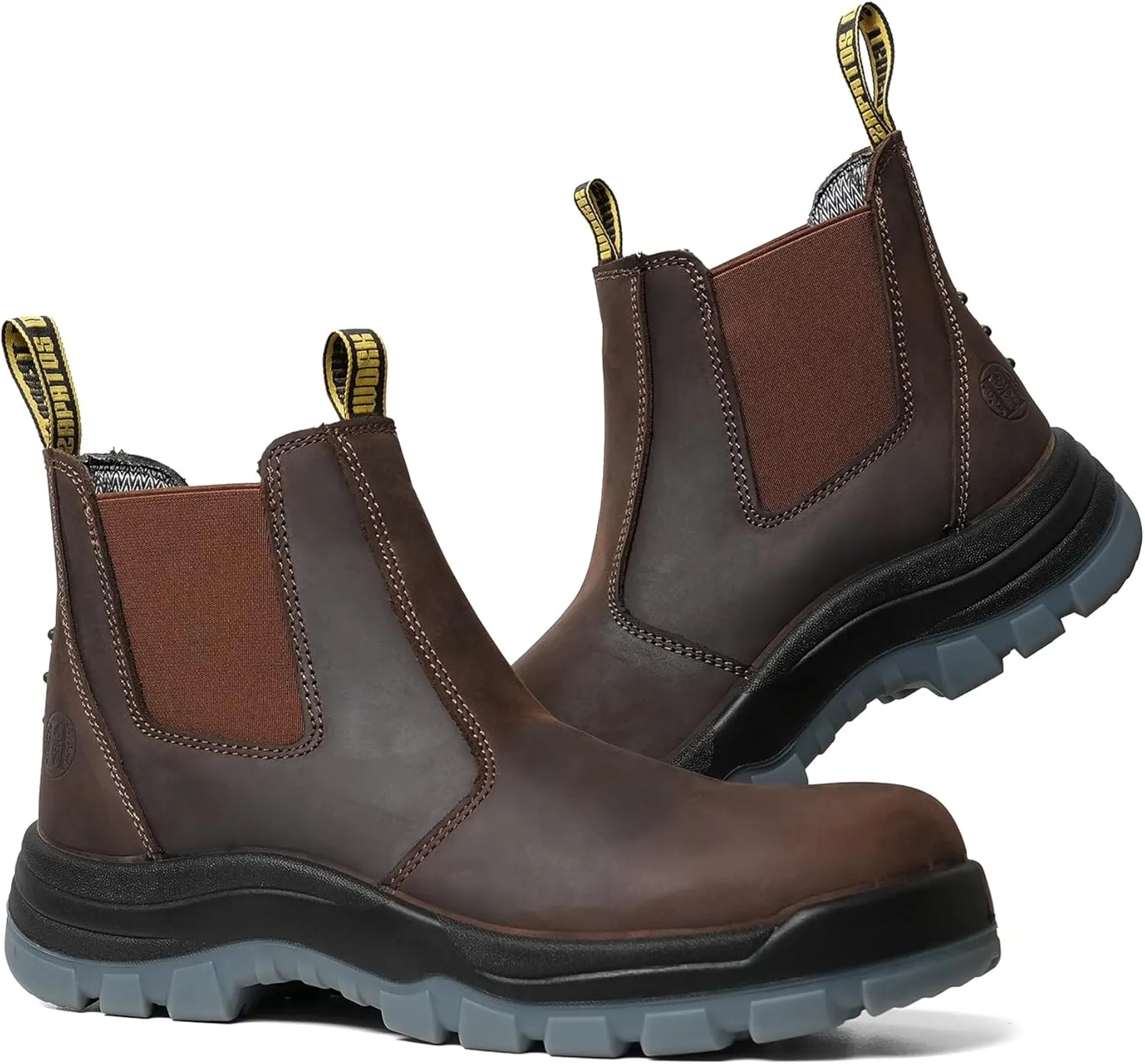 Men's Slip On Work boots for Men, Soft/Composite Toe Slip Resistant Waterproof Puncture-proof Mens Work Boots