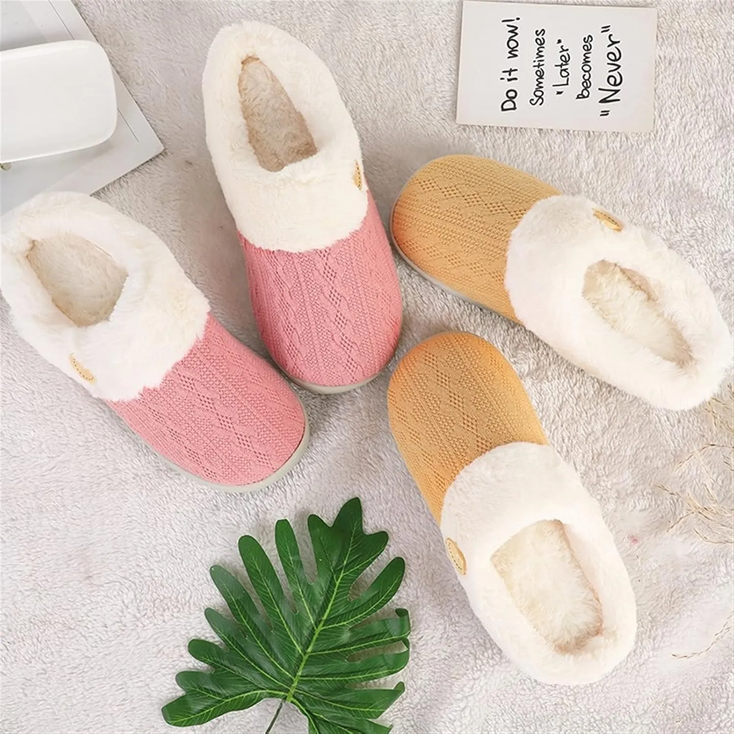 Men's slippers Couple Shoes Soft Plush Cotton Slippers Floor Indoor Home Slippers Women Shoes Winter Warm Slip On Scuff Clogs For Bedroom Women's slippers