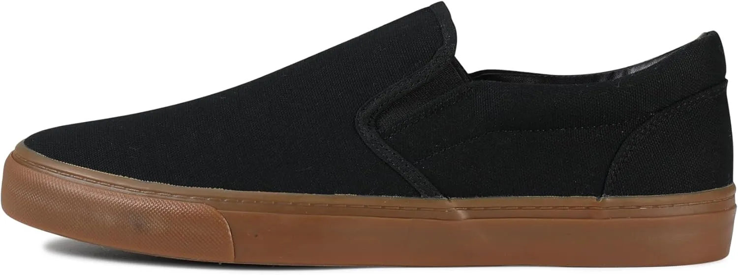 Men's Sneakers Classic Low Top Slip On Shoes Wide Canvas Skate Loafers Sneakers with Soft Insole Causal Dress Shoes for Men Comfortable Walking Shoes Slip on Sneakers for Men