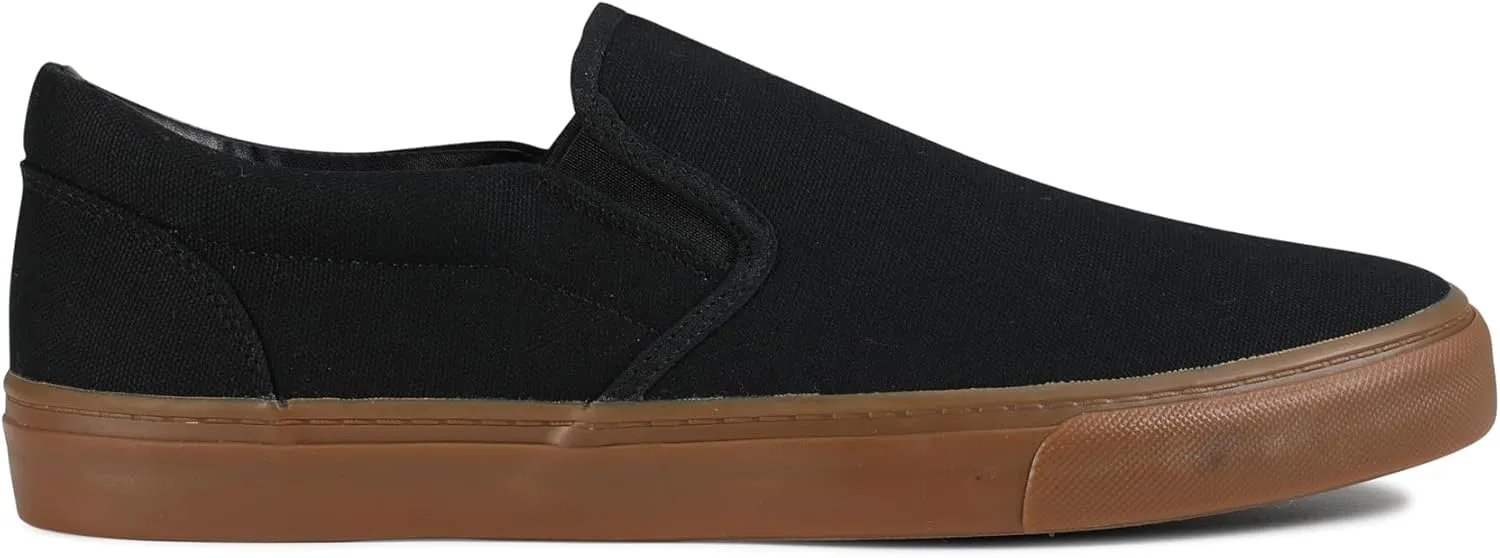 Men's Sneakers Classic Low Top Slip On Shoes Wide Canvas Skate Loafers Sneakers with Soft Insole Causal Dress Shoes for Men Comfortable Walking Shoes Slip on Sneakers for Men