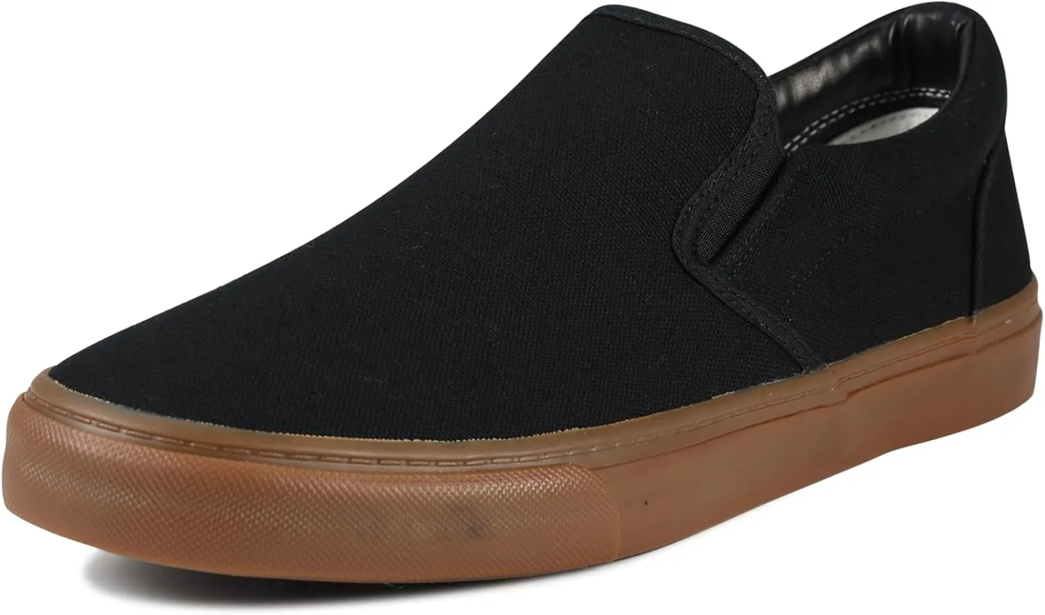 Men's Sneakers Classic Low Top Slip On Shoes Wide Canvas Skate Loafers Sneakers with Soft Insole Causal Dress Shoes for Men Comfortable Walking Shoes Slip on Sneakers for Men