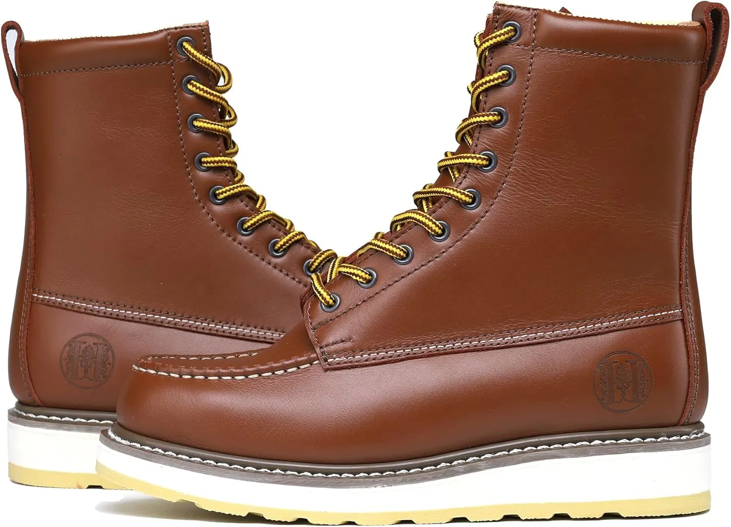 Men's Stylish Classic 6"- 8" Soft Moc Toe EH Leather Work Boot With Non-Slip Wedge Outsole & Goodyear Storm Welt