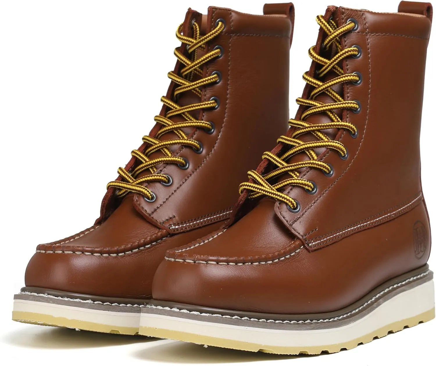 Men's Stylish Classic 6"- 8" Soft Moc Toe EH Leather Work Boot With Non-Slip Wedge Outsole & Goodyear Storm Welt