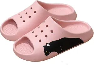 Men's Summer Soft Slippers Home Indoor Non-Slip Bathroom Bath Deodorant Couple Sandals Outdoor,Pink,37-38