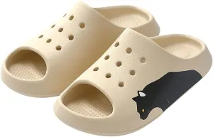 Men's Summer Soft Slippers Home Indoor Non-Slip Bathroom Bath Deodorant Couple Sandals Outdoor,White,40-41