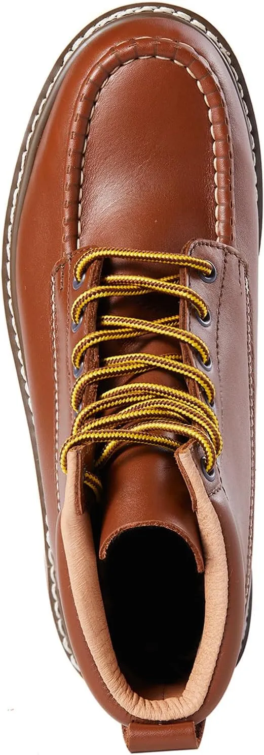 Men's SureTrack 6" Leather Steel Toe Work Boot foe Men, Goodyear Welt, Oil/Slip Resistant, Wedge Sole, Moc Toe Men's Work Boots, EH