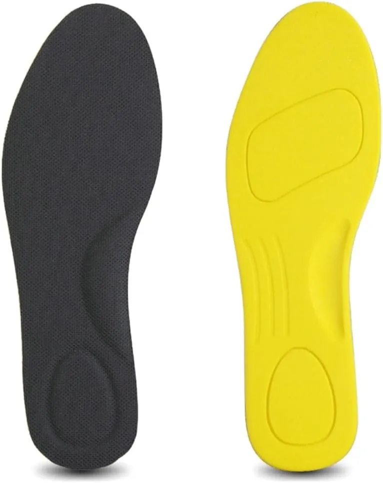 Men's Sweat Absorbing Basketball Breathable Soft Elastic Standing Women's Leather Shoe Insole(45)