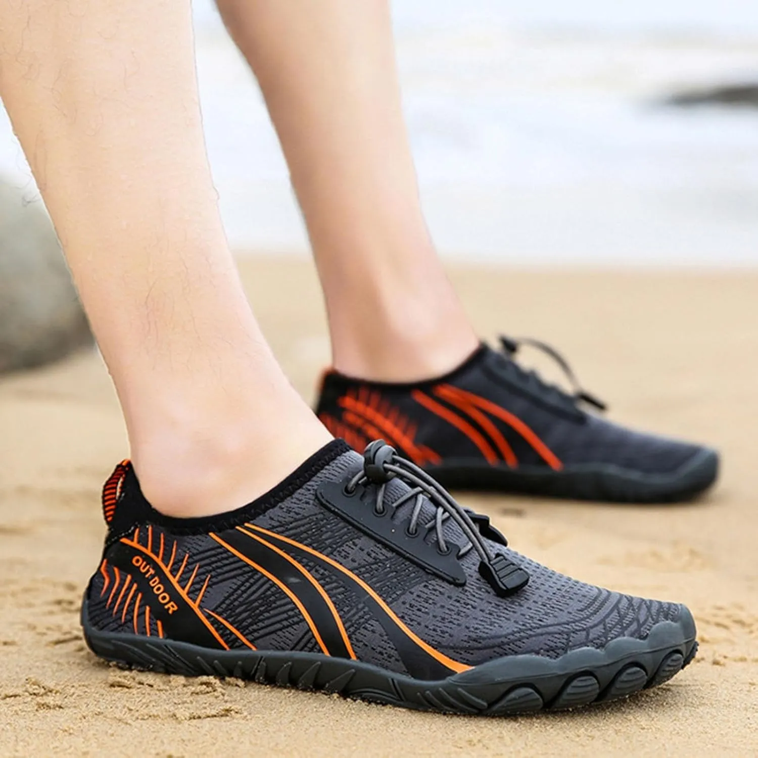 Mens Water Shoes Wide Toe Box Breathable Non Slip Athletic Water Shoes Hiking Womens Water Shoes Wide Width Jogging Quick Dry Pool Sports Sneaker for Pool Beach Surf Water Park Yoga