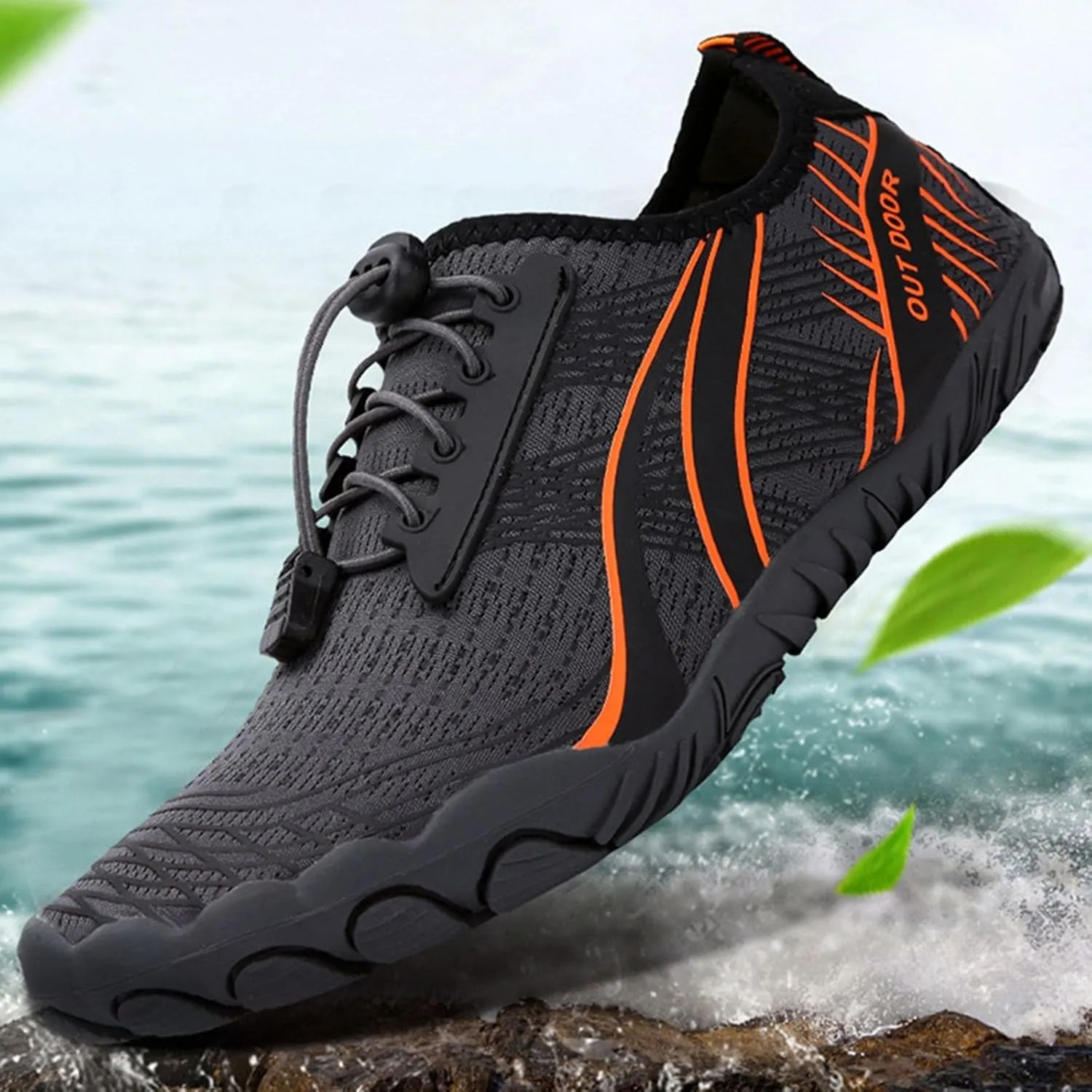 Mens Water Shoes Wide Toe Box Breathable Non Slip Athletic Water Shoes Hiking Womens Water Shoes Wide Width Jogging Quick Dry Pool Sports Sneaker for Pool Beach Surf Water Park Yoga
