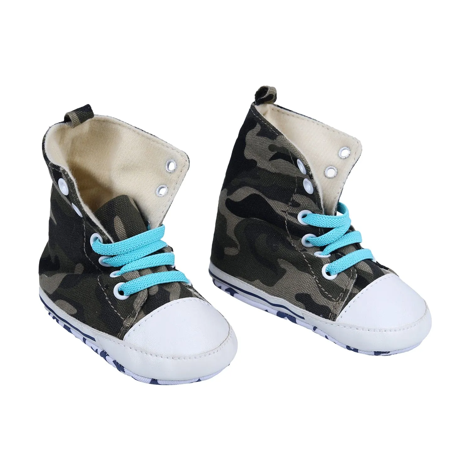 Military High Top Foldable Casual Sneaker Booties - Multicolour