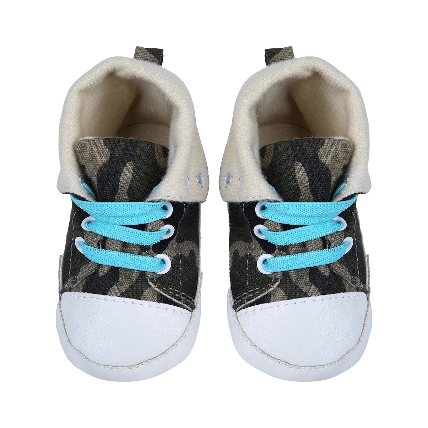 Military High Top Foldable Casual Sneaker Booties - Multicolour