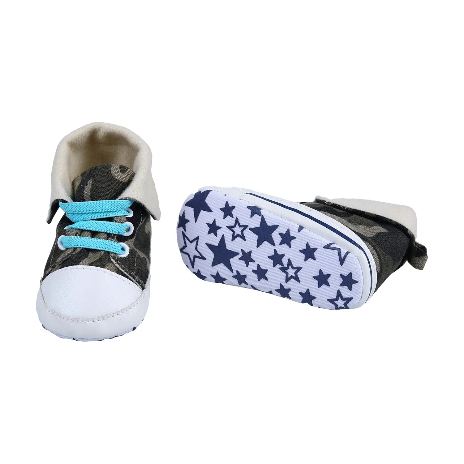 Military High Top Foldable Casual Sneaker Booties - Multicolour