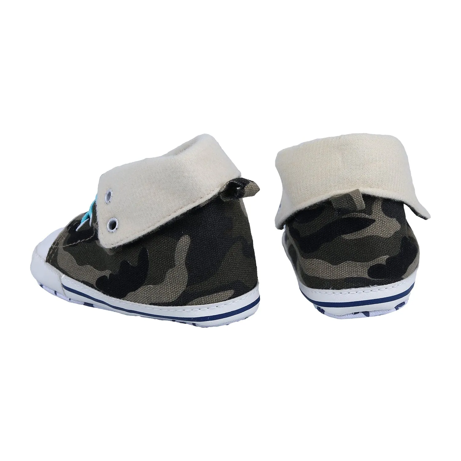 Military High Top Foldable Casual Sneaker Booties - Multicolour