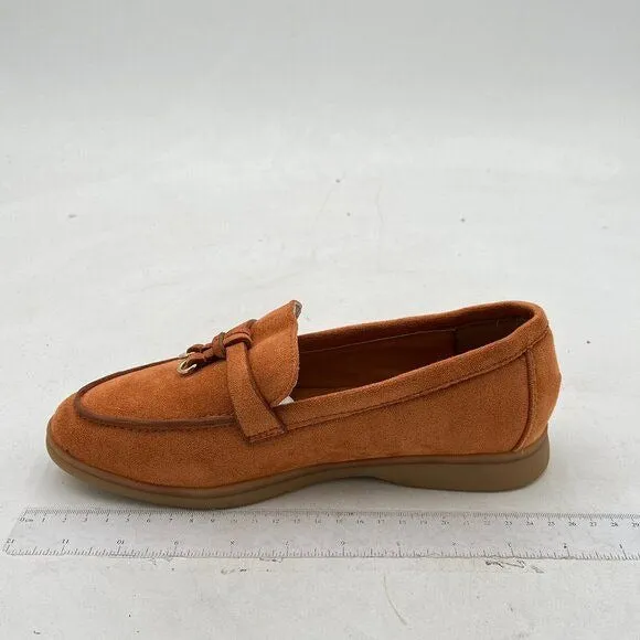 Milooey Brown Women's Round Toe Comfort Slip On Moccasins Lightweight Loafers