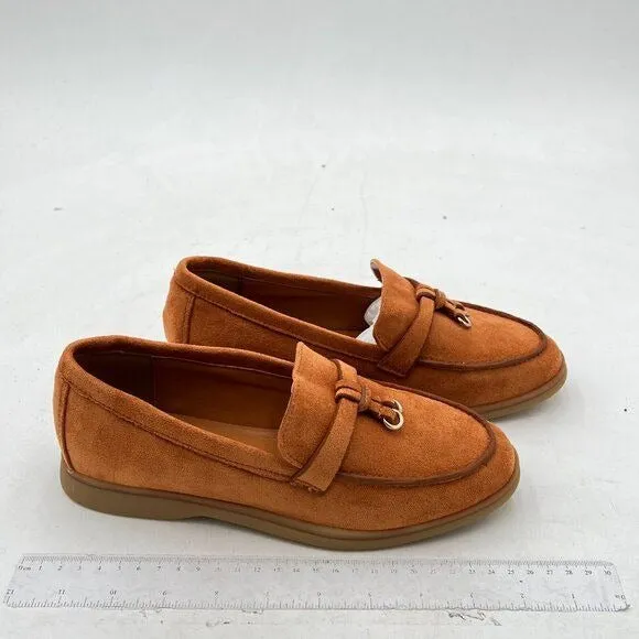 Milooey Brown Women's Round Toe Comfort Slip On Moccasins Lightweight Loafers