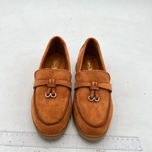 Milooey Brown Women's Round Toe Comfort Slip On Moccasins Lightweight Loafers