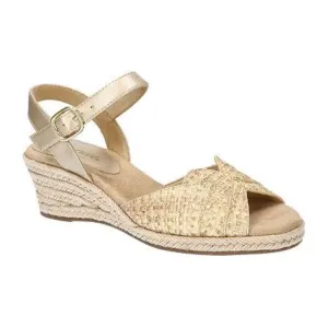 Miramar Low Wedge in Natural Metallic by Easy Street
