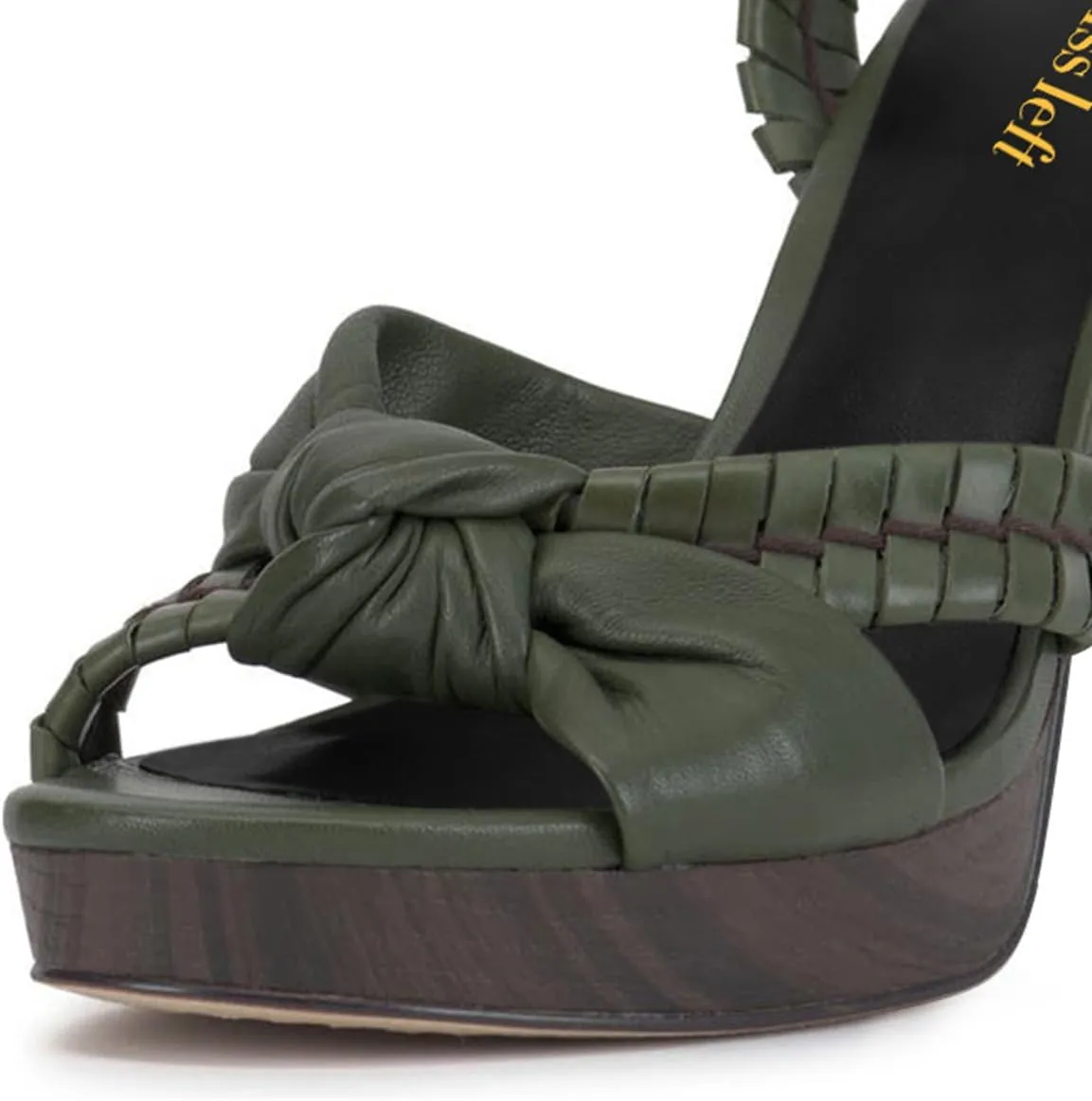 miss left Women Chic Super High Heel Braided Platform Sandals Open Toe with Knot Ankle Strap Buckle Elegant Prom Party Shoes Size 4-16 US