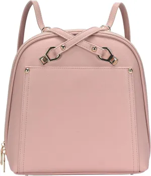 Miztique The Daisy Convertible Backpack Purse for Women (Blush) | Soft Vegan Leather Shoulder Strap Bag or Convertible Backpack | 10.5in x 4in x 11.5in |