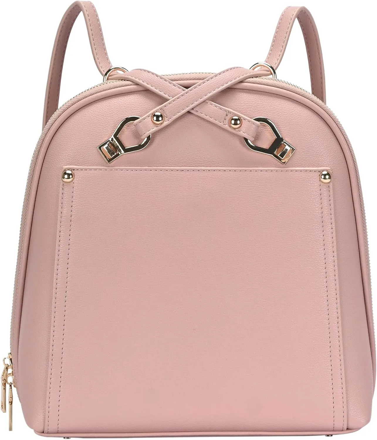 Miztique The Daisy Convertible Backpack Purse for Women (Blush) | Soft Vegan Leather Shoulder Strap Bag or Convertible Backpack | 10.5in x 4in x 11.5in |