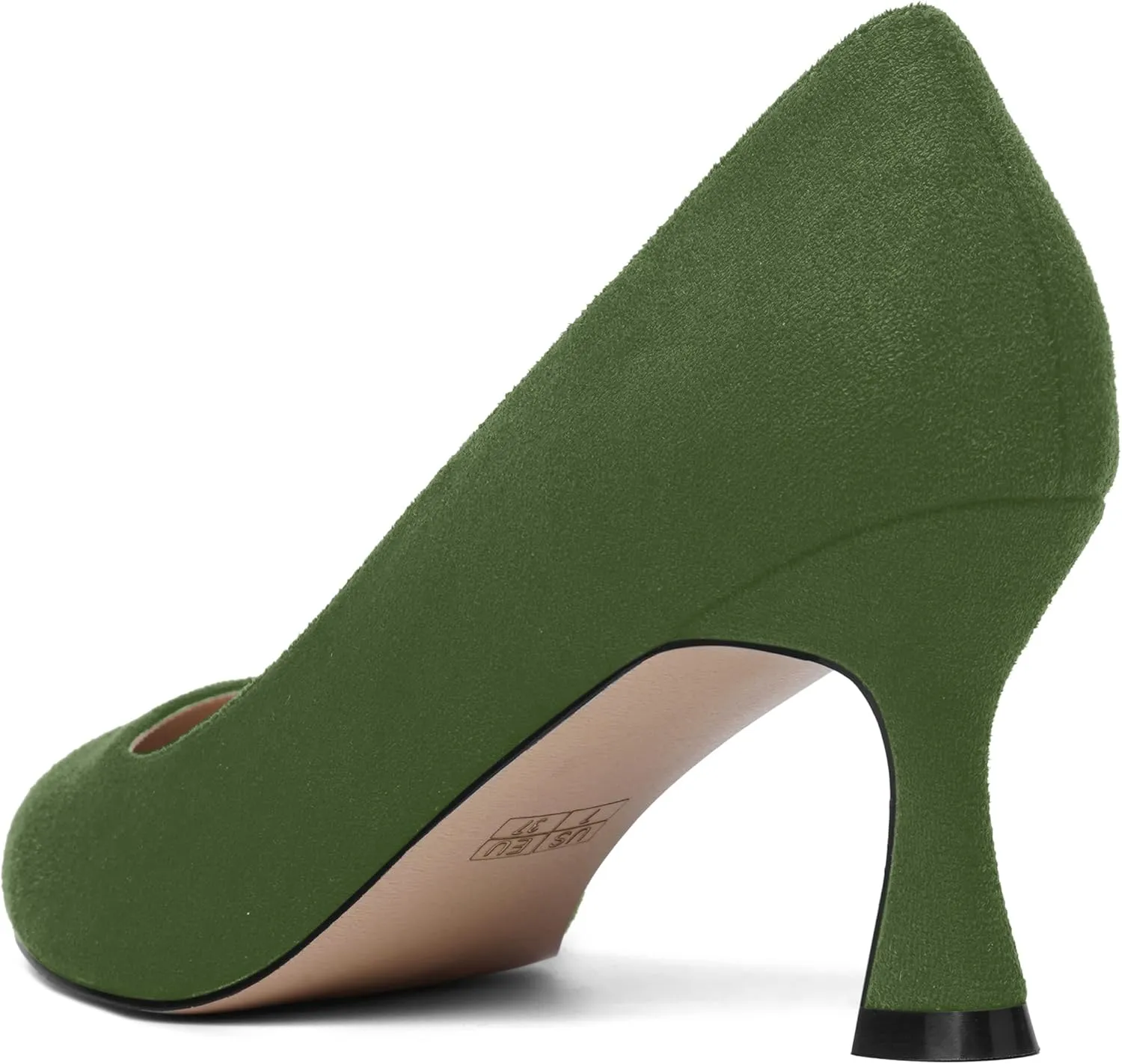 MOVINSTEPS Womens Pointed Toe Evening Sexy Suede Slip On Stiletto Mid Heel Pumps Shoes 2.5 Inch