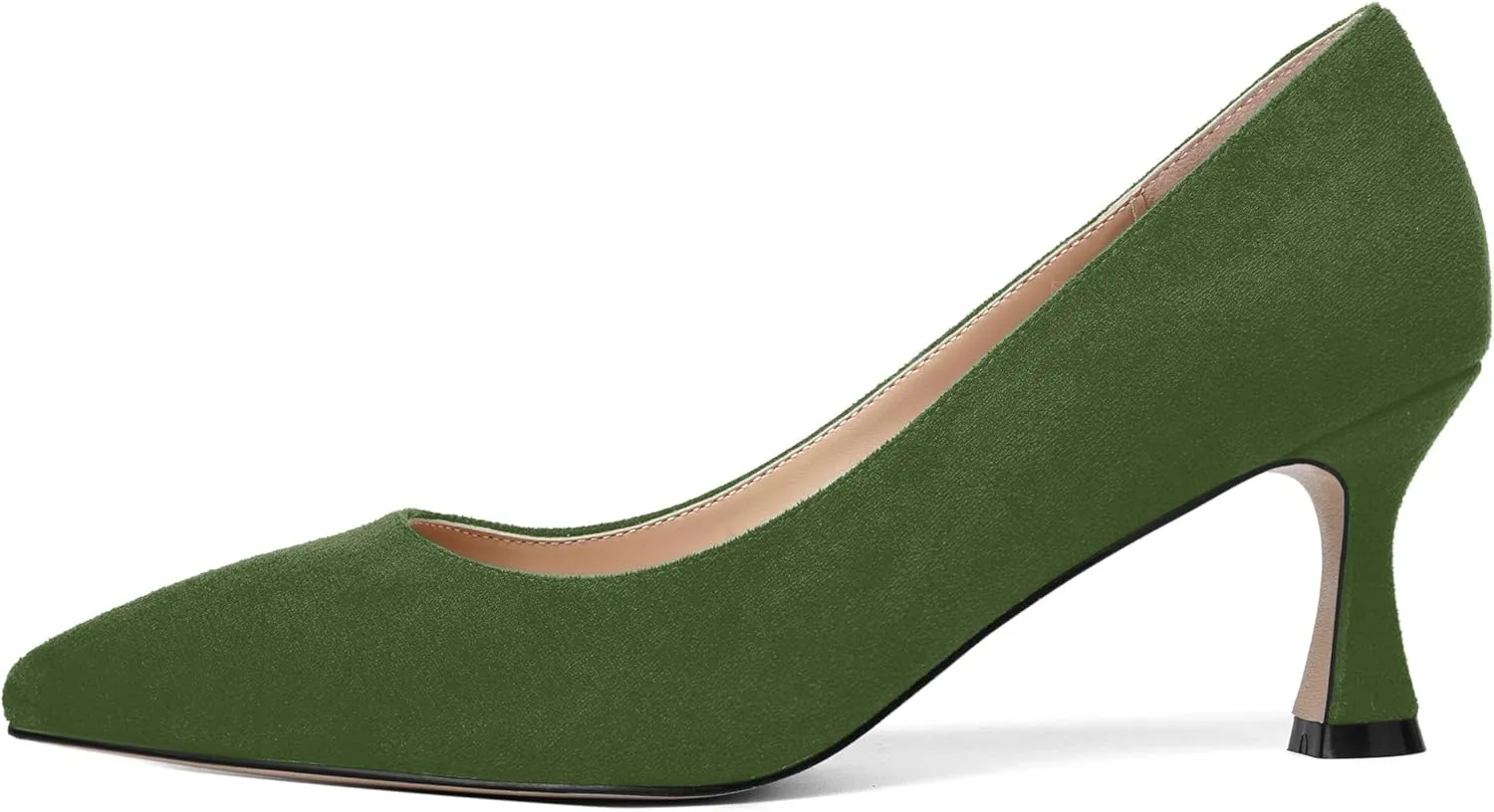 MOVINSTEPS Womens Pointed Toe Evening Sexy Suede Slip On Stiletto Mid Heel Pumps Shoes 2.5 Inch