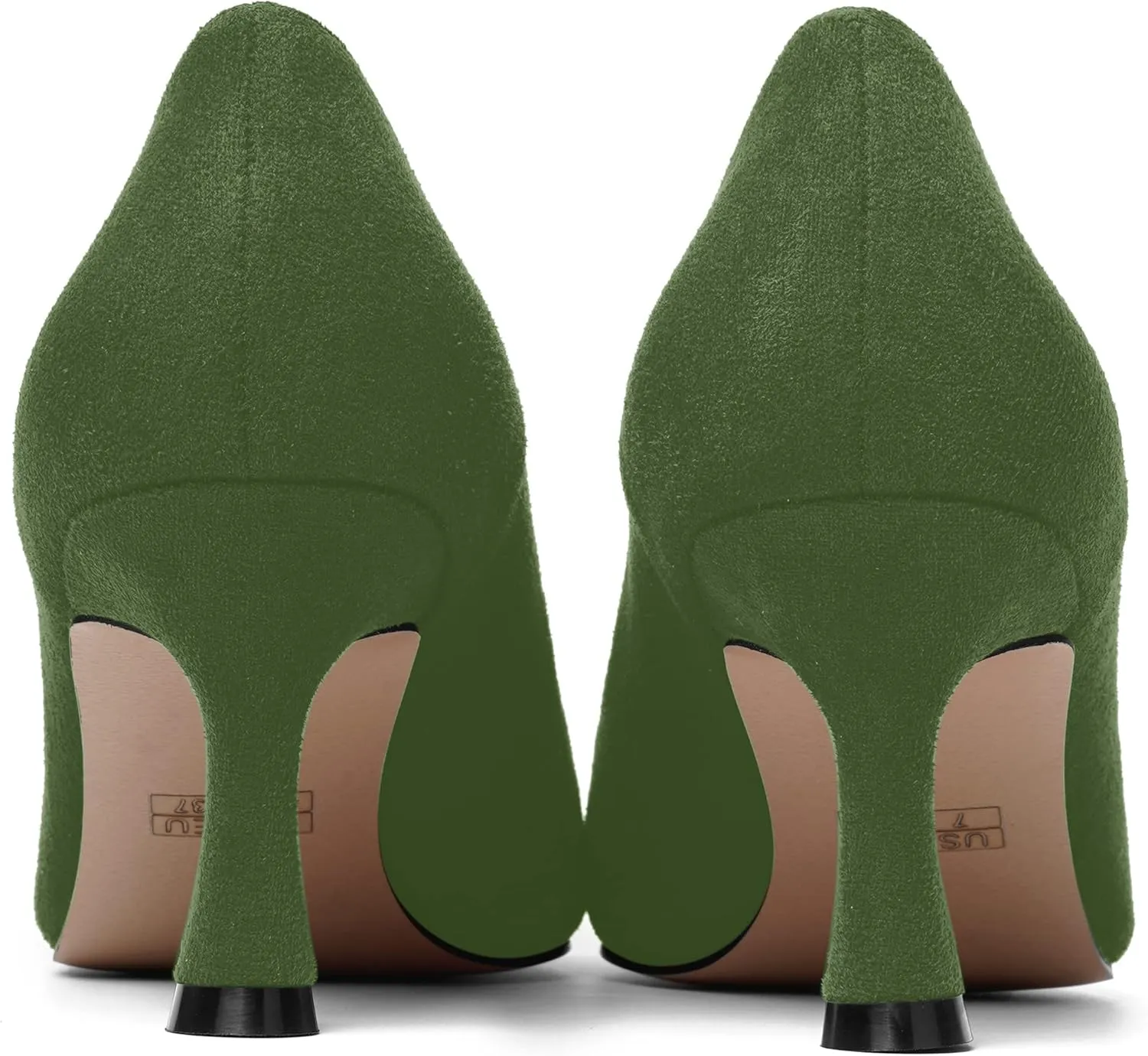 MOVINSTEPS Womens Pointed Toe Evening Sexy Suede Slip On Stiletto Mid Heel Pumps Shoes 2.5 Inch