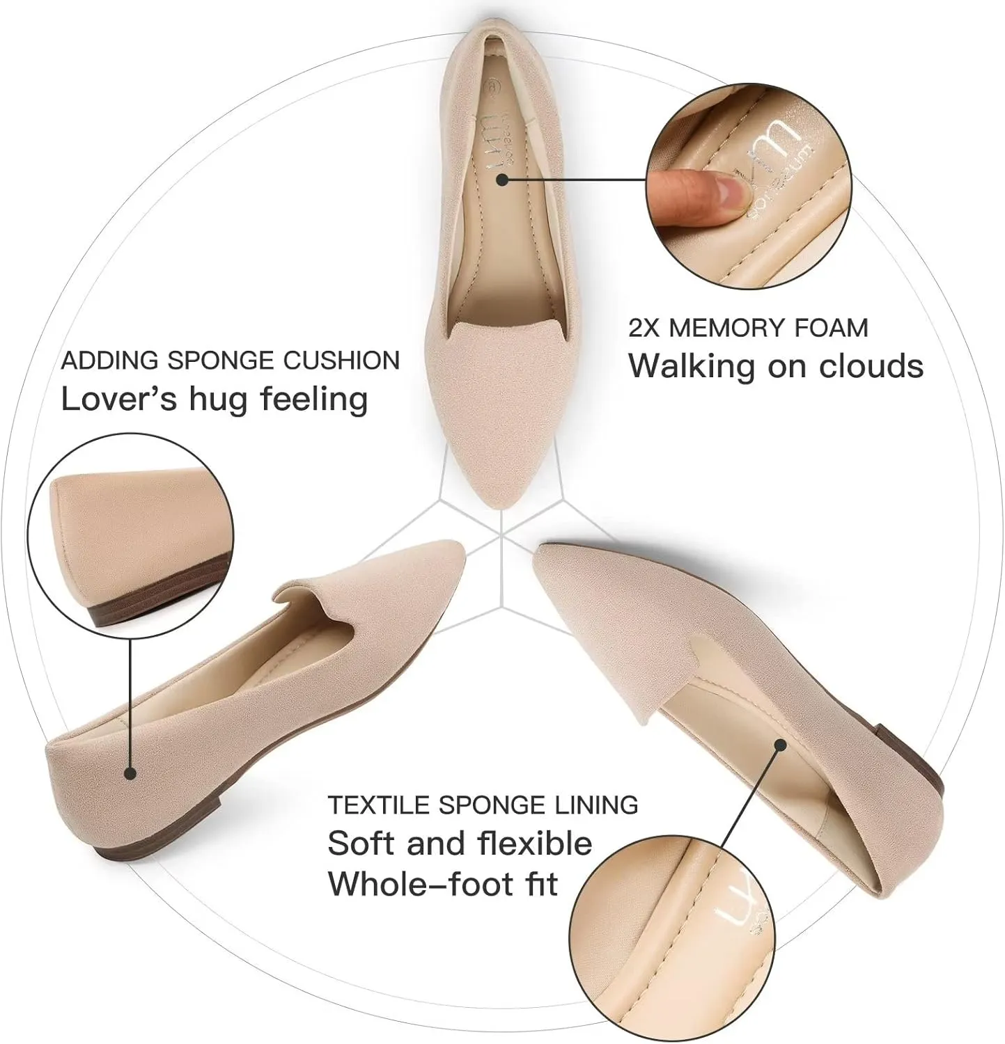 MUSSHOE Flat Shoes Women Comfortable Slip on Women's Flats