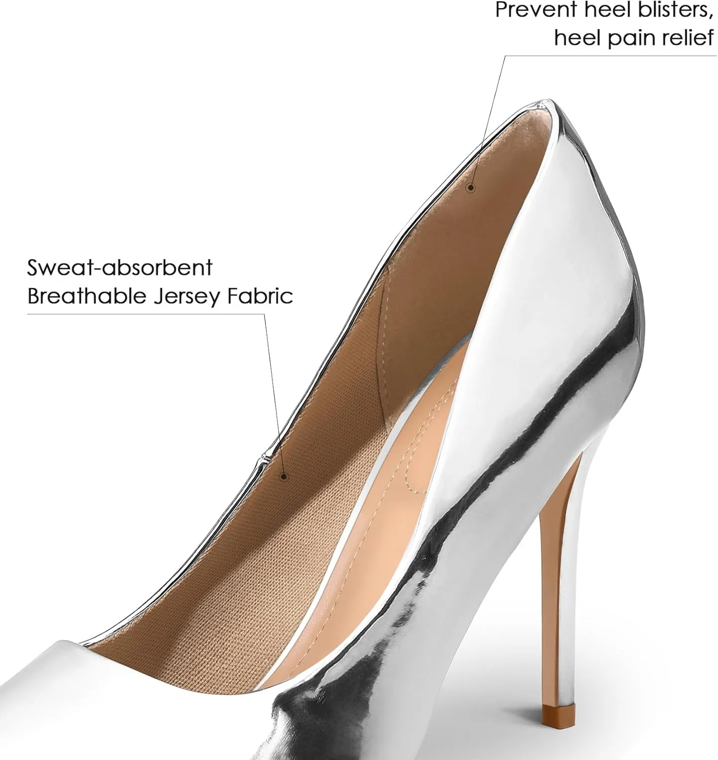 mysoft Women's High Heels Pumps Closed Pointed Toe Stiletto 4IN Heels Dress Wedding Shoes