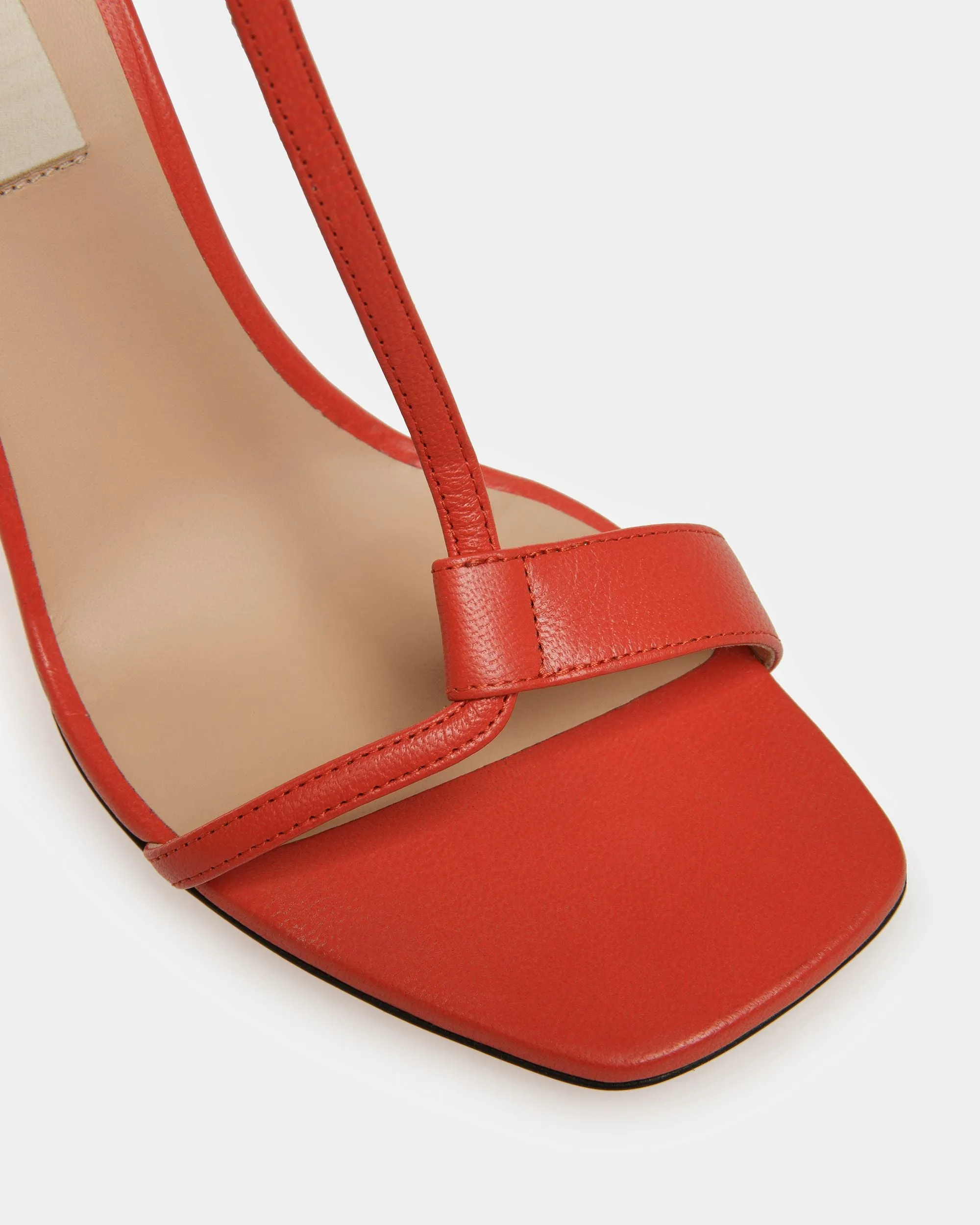 Natalia Leather Sandals In Orange