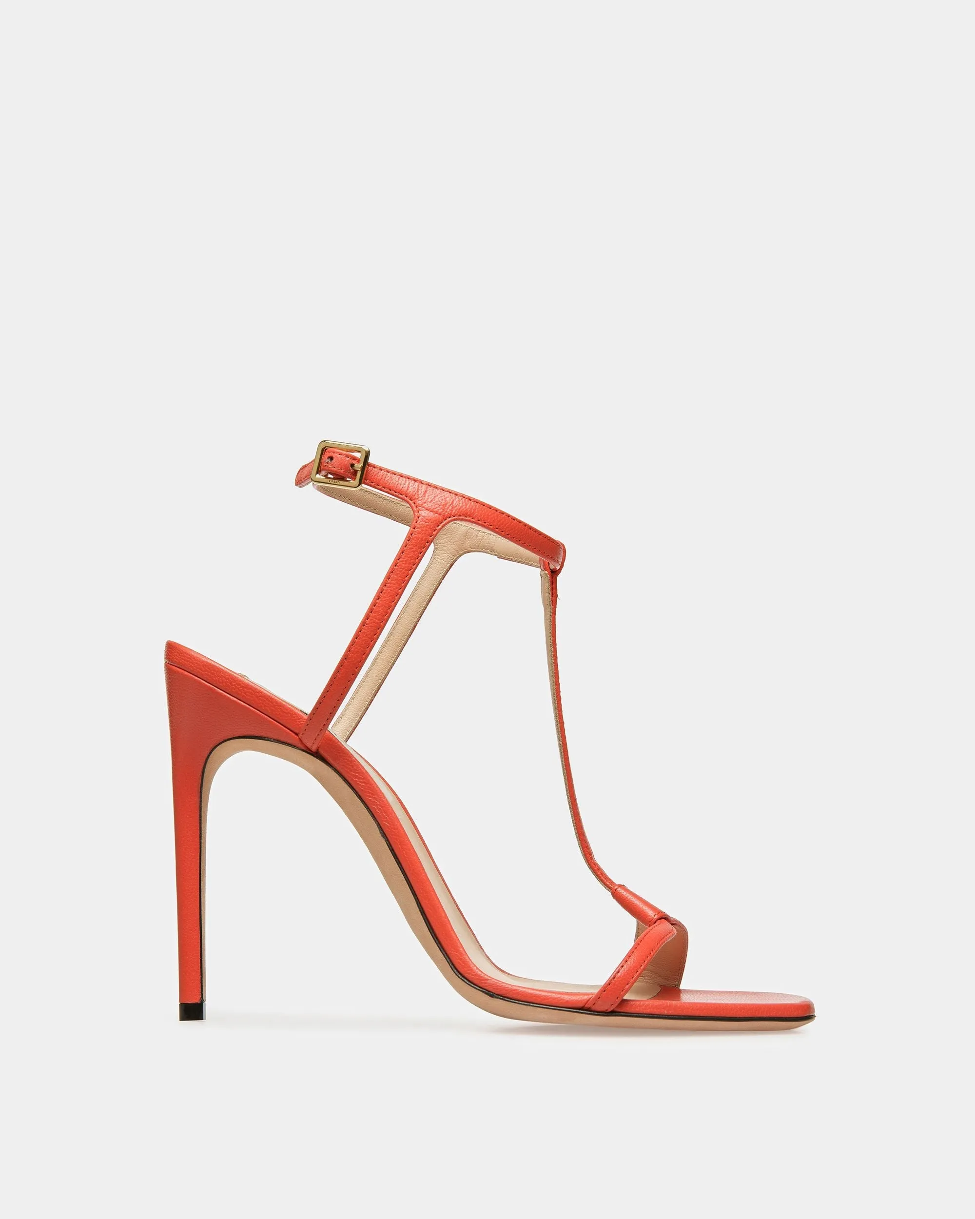 Natalia Leather Sandals In Orange