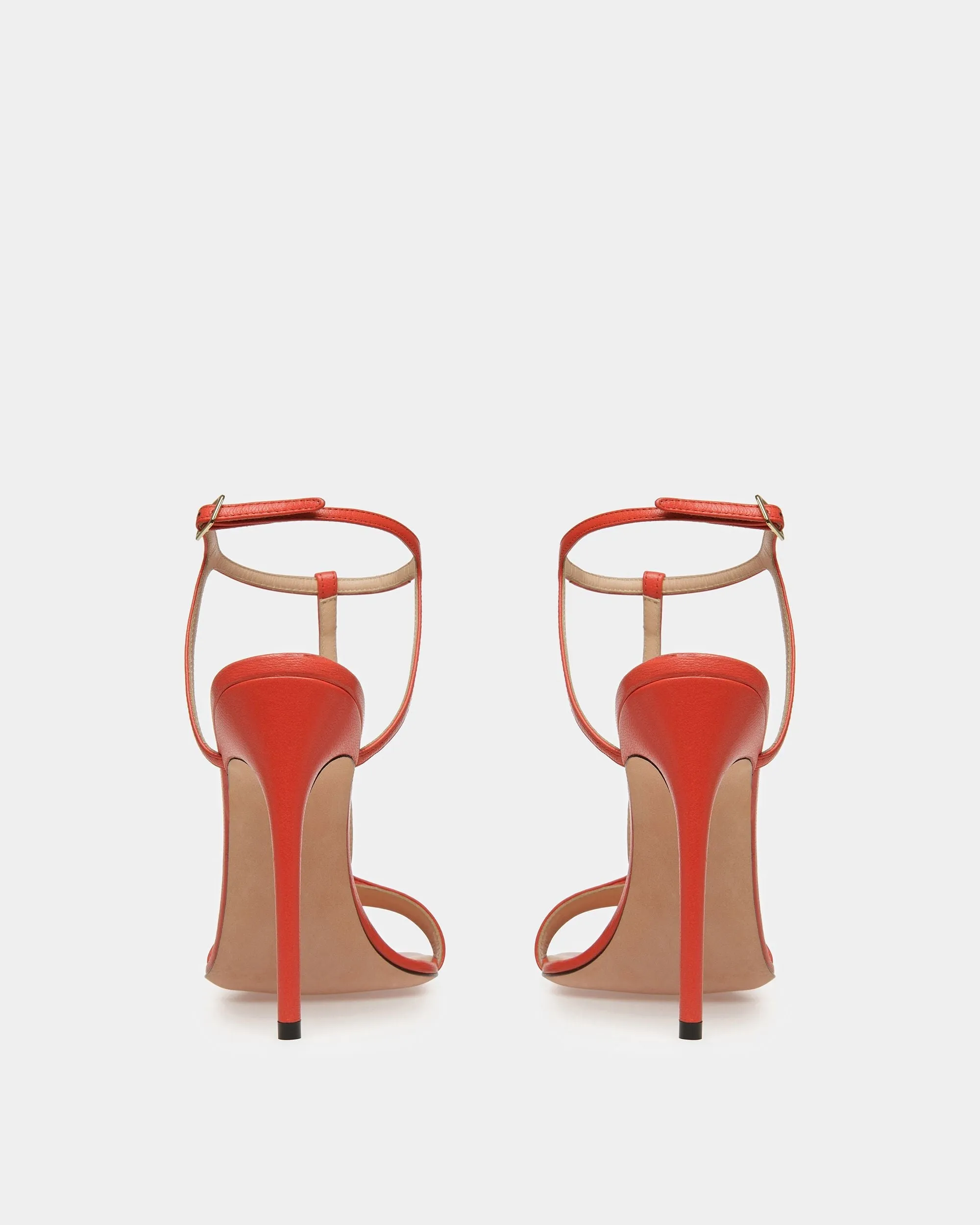 Natalia Leather Sandals In Orange