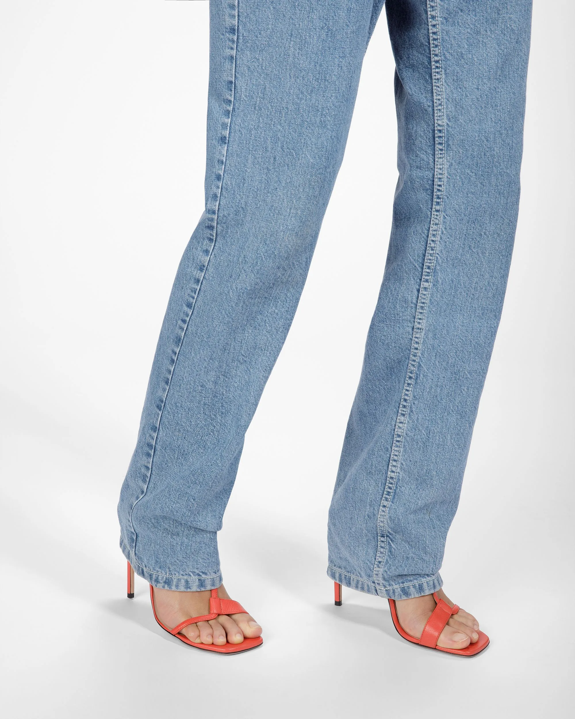 Natalia Leather Sandals In Orange