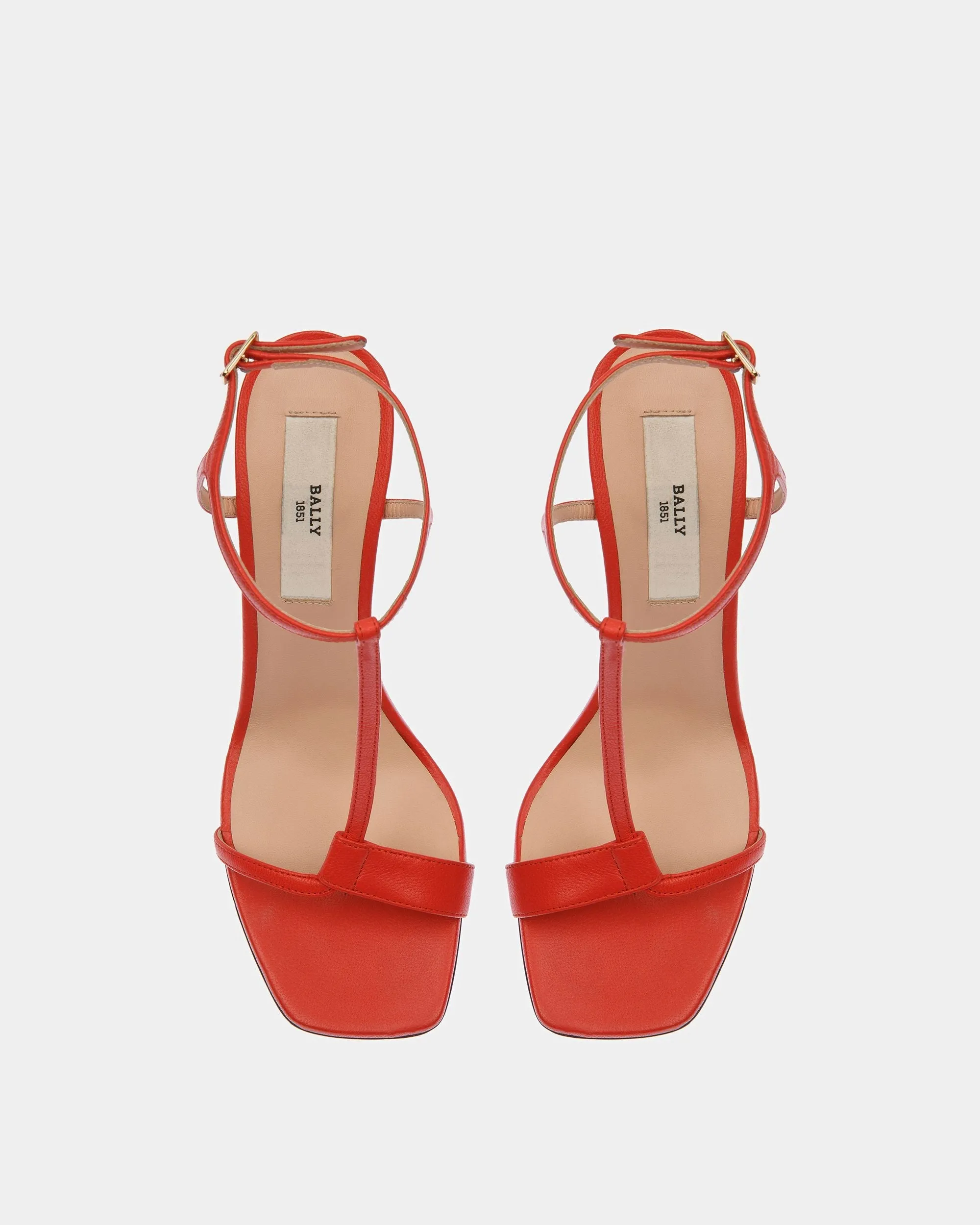 Natalia Leather Sandals In Orange