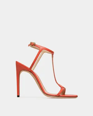 Natalia Leather Sandals In Orange