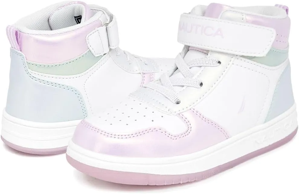 Nautica Kids High Top Basketball Sneakers – Toddler/Little Kid Fashion Boots, Comfortable Athletic Walking Shoes for Boys and Girls