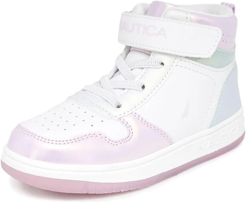 Nautica Kids High Top Basketball Sneakers – Toddler/Little Kid Fashion Boots, Comfortable Athletic Walking Shoes for Boys and Girls