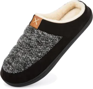 NewDenBer Men's Cozy Memory Foam Slippers Soft Slip on Indoor Outdoor Clog House Shoes