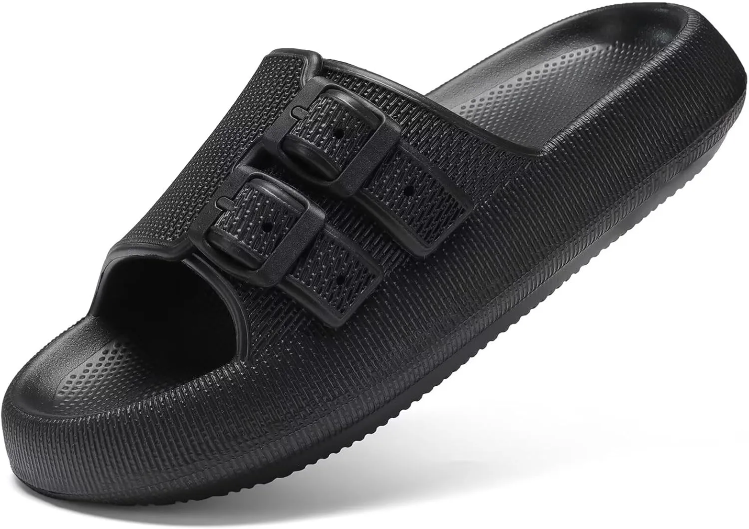 NineCiFun Women's Slide Sandals for Comfortable Soft Cloud Slides - Adjustable Non-Slip Flat Sandals for Women and Men - Slip On Slippers Pillow Slippers