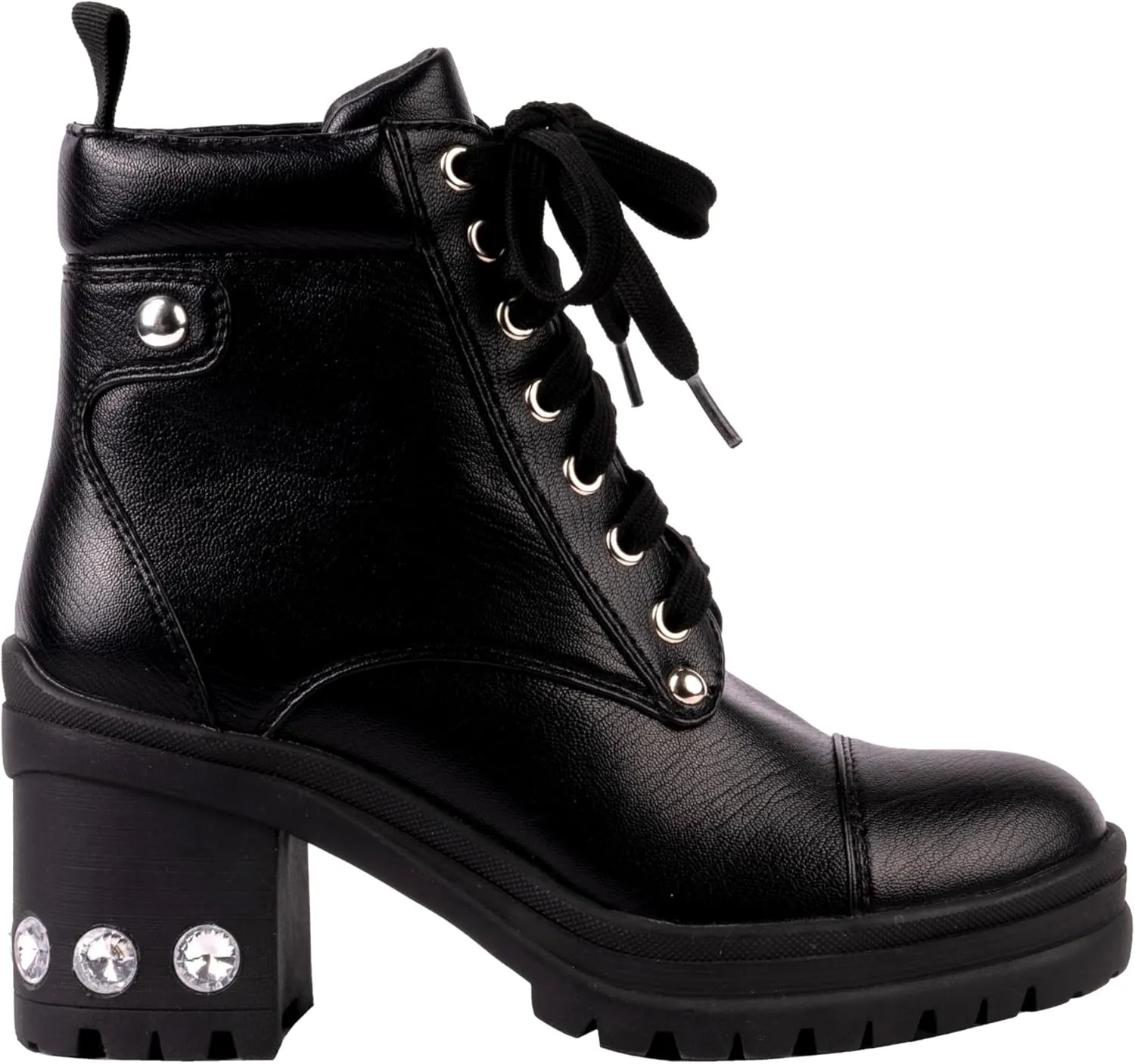 Ninety Union Thunder Rhinestone Heel Combat Bootie