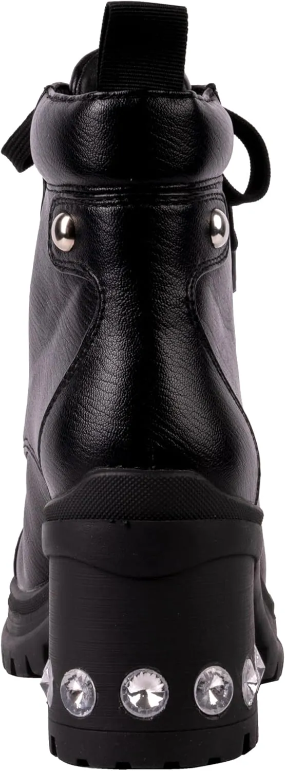 Ninety Union Thunder Rhinestone Heel Combat Bootie