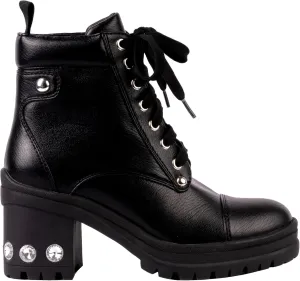 Ninety Union Thunder Rhinestone Heel Combat Bootie